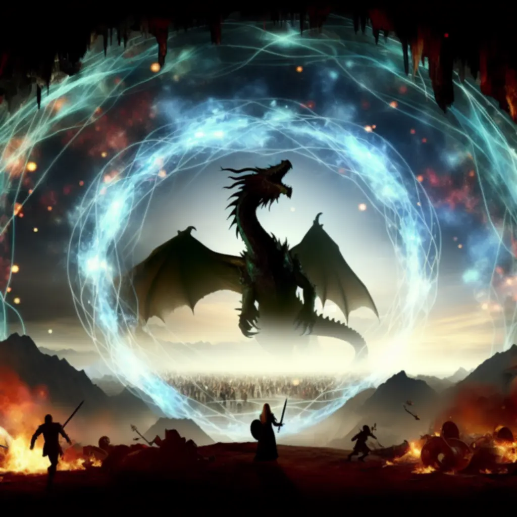 Pradawny smok budzący się nad światem Tyrii