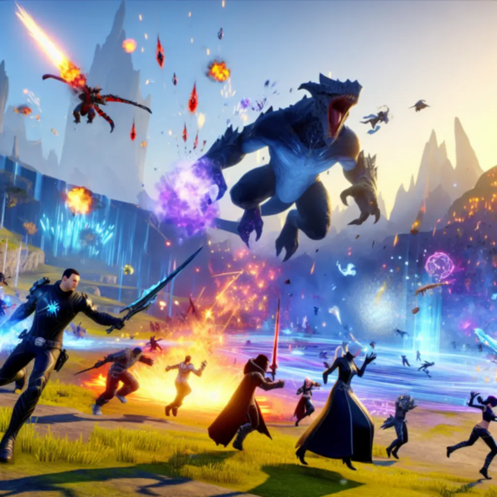 Dynamiczne wydarzenie w Guild Wars 2 z grupą graczy walczących z przeciwnikami